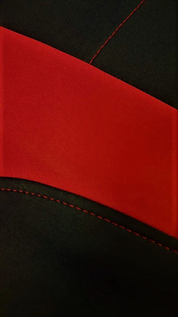 Ultra Light Neoprene Rear Bench Seat Covers - Black/Red