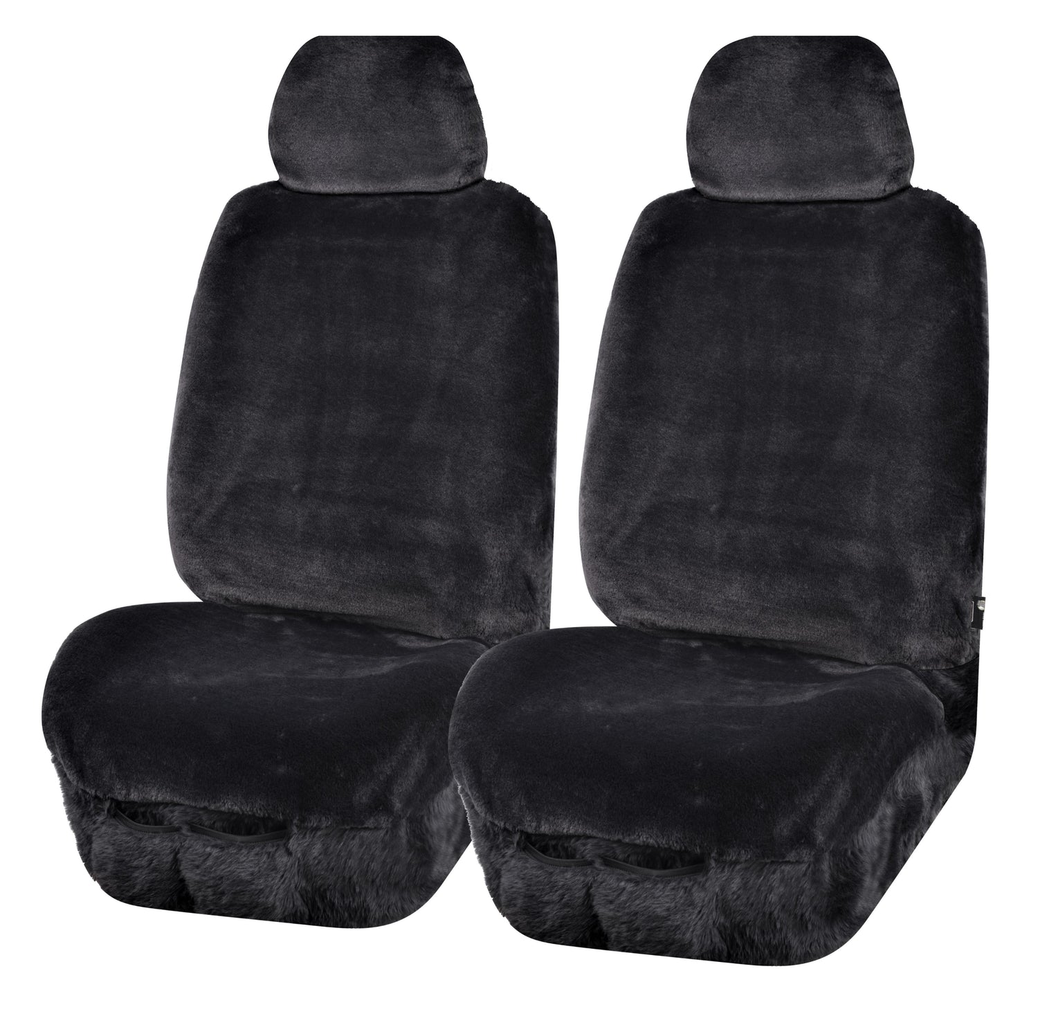 Finesse Faux Fur Front Seat Covers - Charcoal