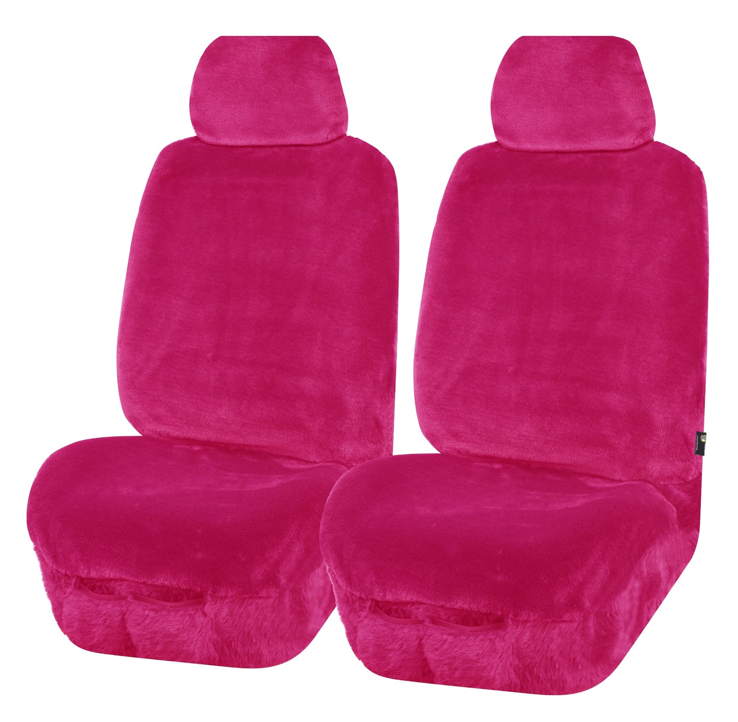 Finesse Faux Fur Front Seat Covers (Low-Back) - Pink