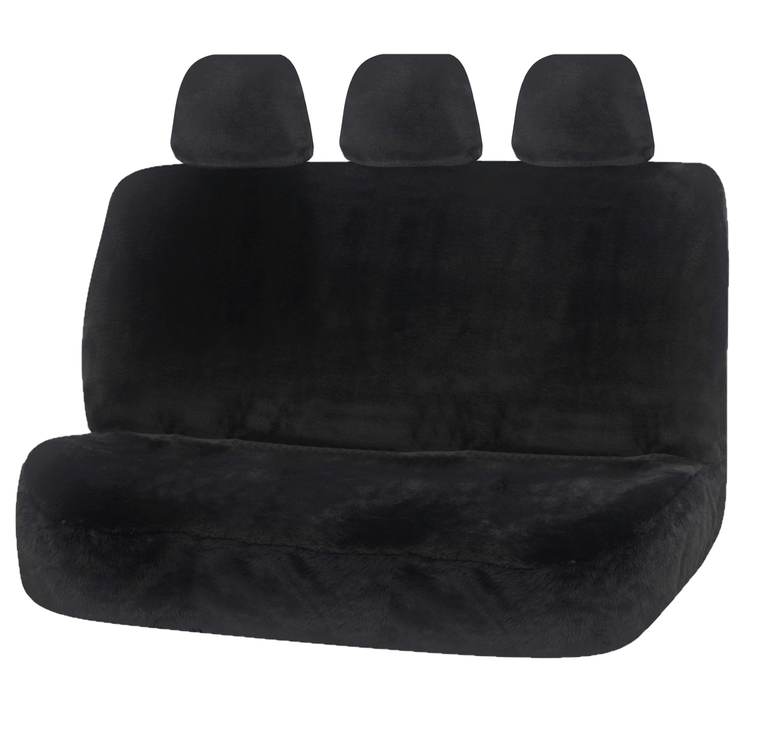 Finesse Faux Fur Rear Bench Seat Covers (3 Headrests) - Charcoal