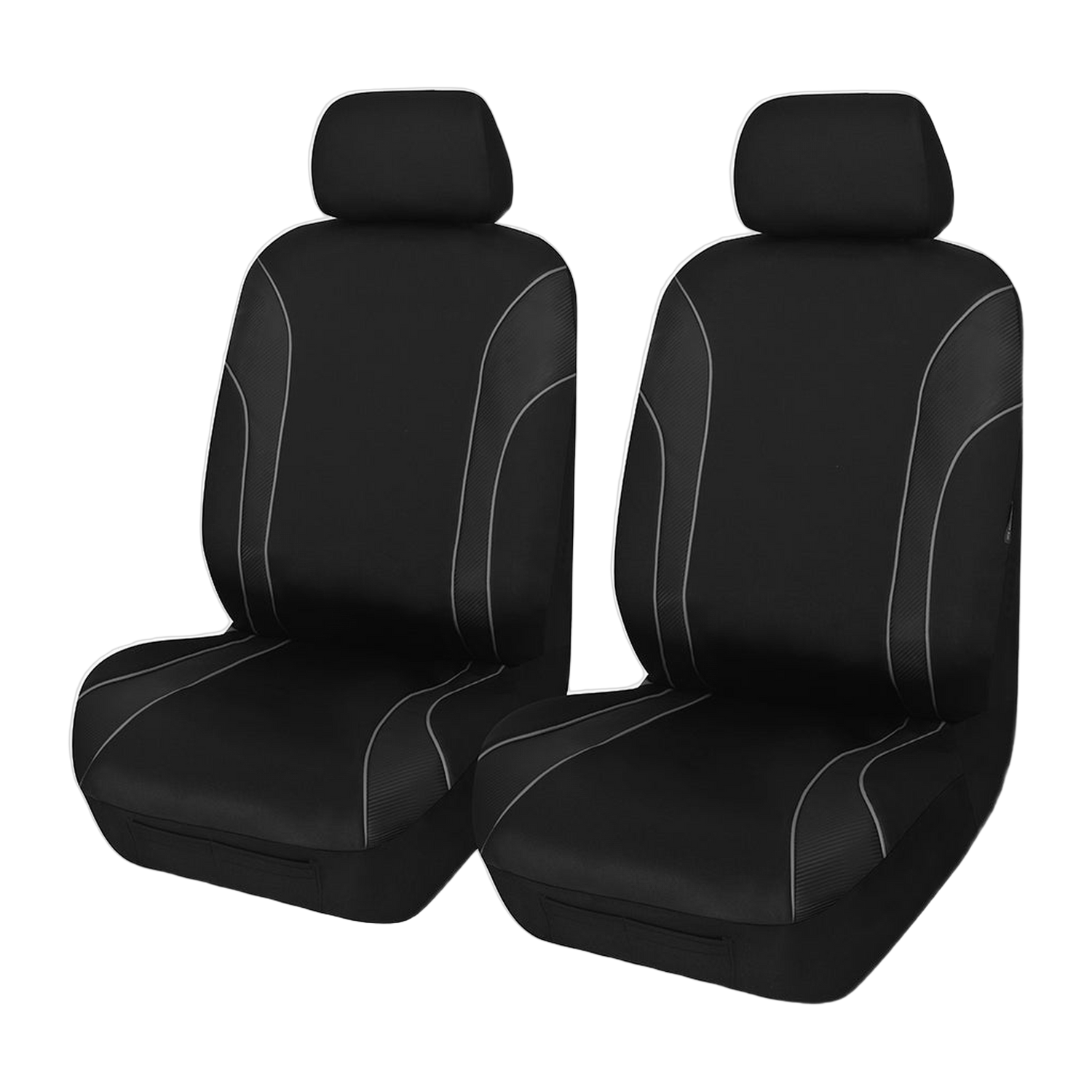 Strident Suede Front Seat Covers (Low-Back) - Gray Piping