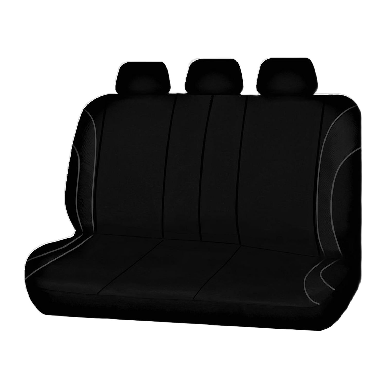 Strident Suede Rear Bench Seat Covers - Gray Piping