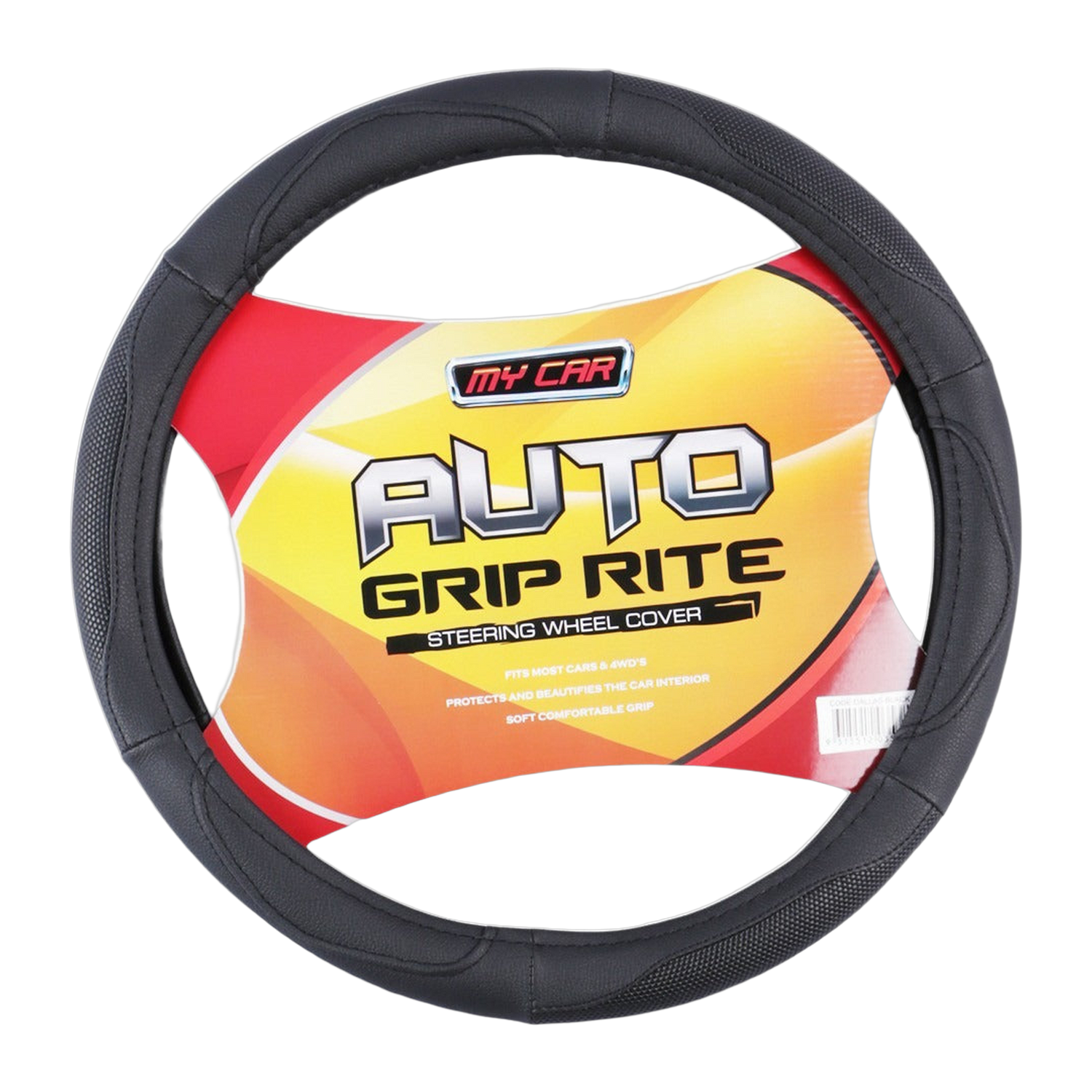 Dallas Suede Grip Steering Wheel Cover - Black
