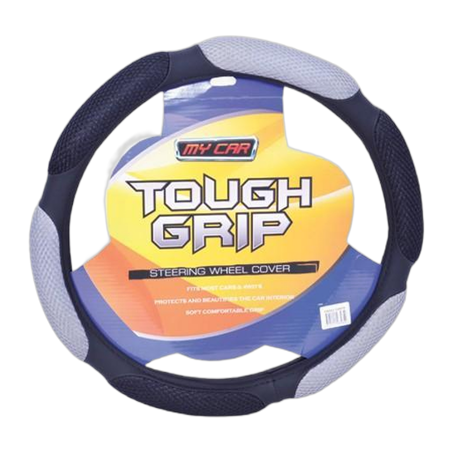 Ohio Suede Grip Steering Wheel Cover - Black/Gray