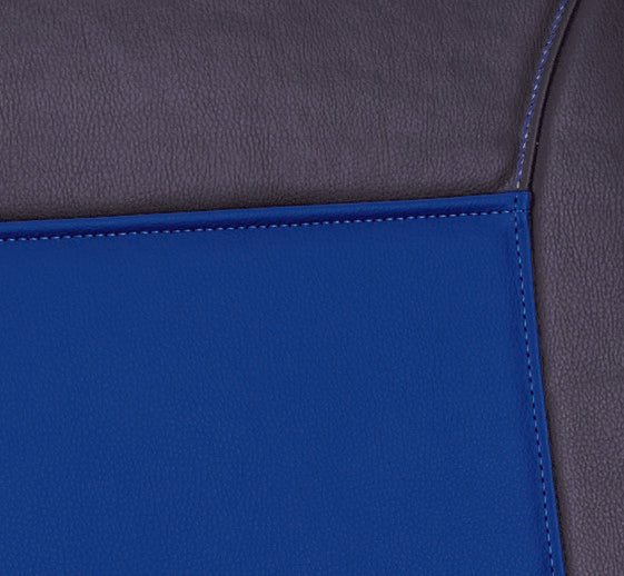 Universal El Toro PU Leather - Front Seat Covers 30/35 | Black/Blue