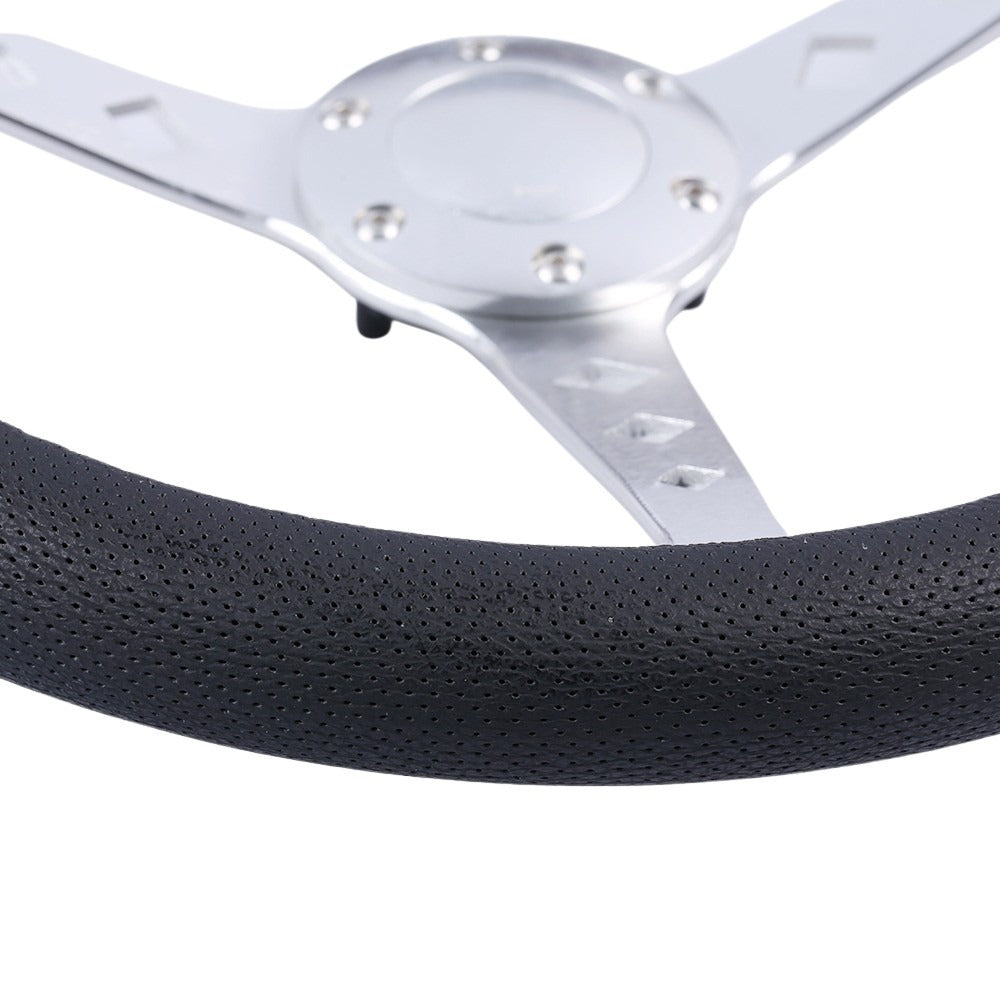 Vegas Leather Steering Wheel Cover - Black