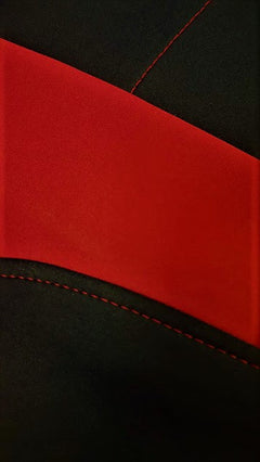 Ultra Light Neoprene Rear Bench Seat Covers - Black/Red