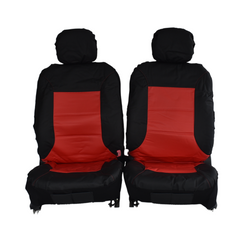 El Toro Faux Leather Front Seat Covers (Low-Back) - Black/Red
