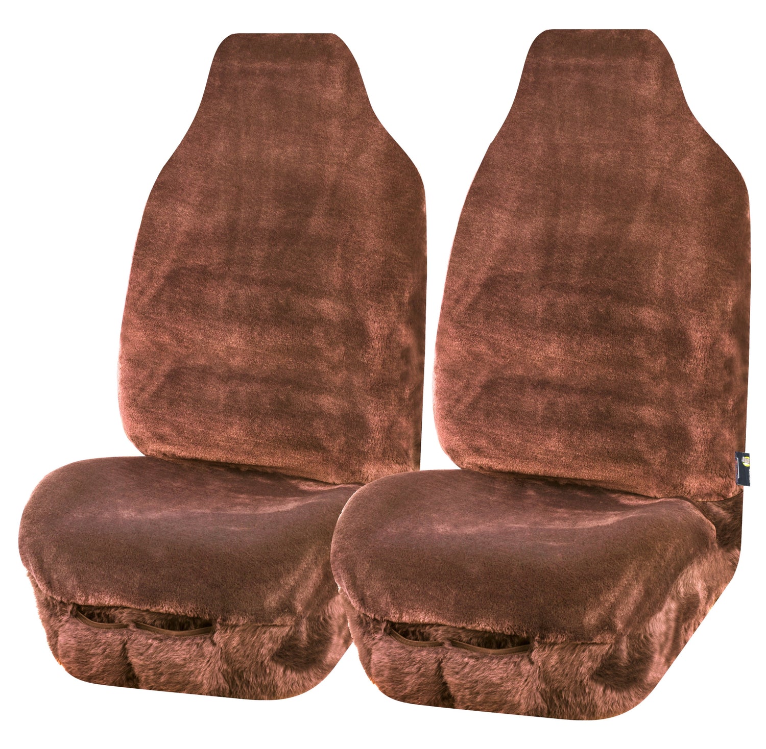 Finesse Faux Fur Front Seat Covers (High-Back) - Mocha