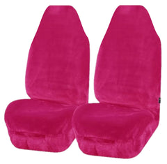 Finesse Faux Fur Front Seat Covers (High-Back) - Pink