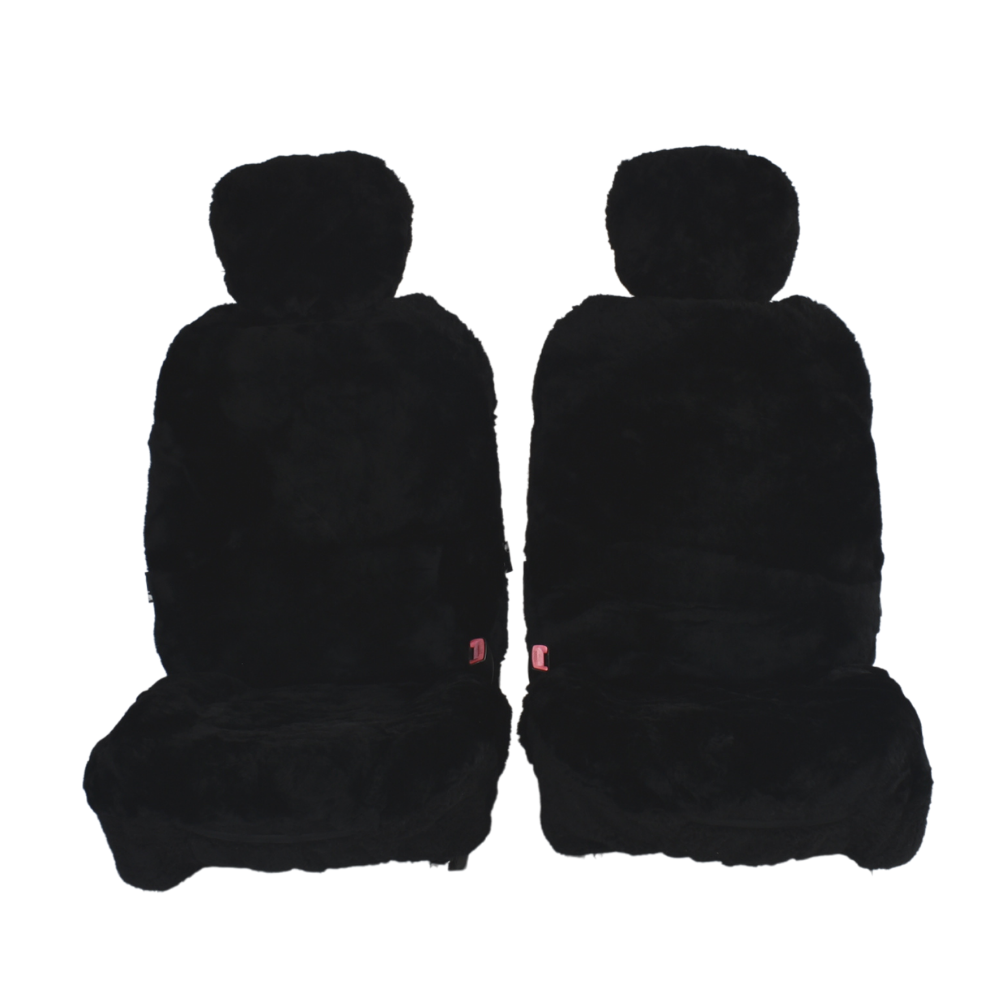 Downunder Sheepskin Front Seat Covers (16mm Pile) - Black