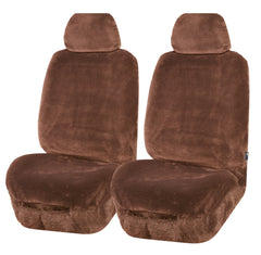Finesse Faux Fur Front Seat Covers (Low-Back) - Mocha