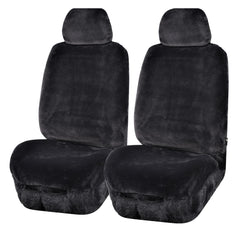 Finesse Faux Fur Front Seat Covers - Charcoal