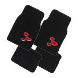 4 Piece Carpet Floor Mats In Kiss Design - Red Lips 4-Piece Car Floor Mats - Red