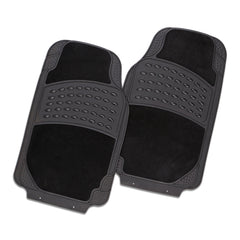 Colossus 2-Piece Car Floor Mats - Black [Rubber & Carpet]