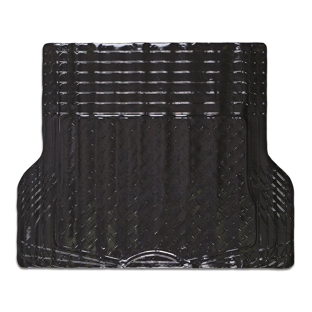 Aluminum Look 1-Piece Trunk Mat - Black [Rubber, Aluminum Look]