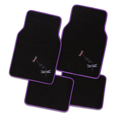 Dragonfly 4-Piece Car Floor Mats - Purple [Carpet]