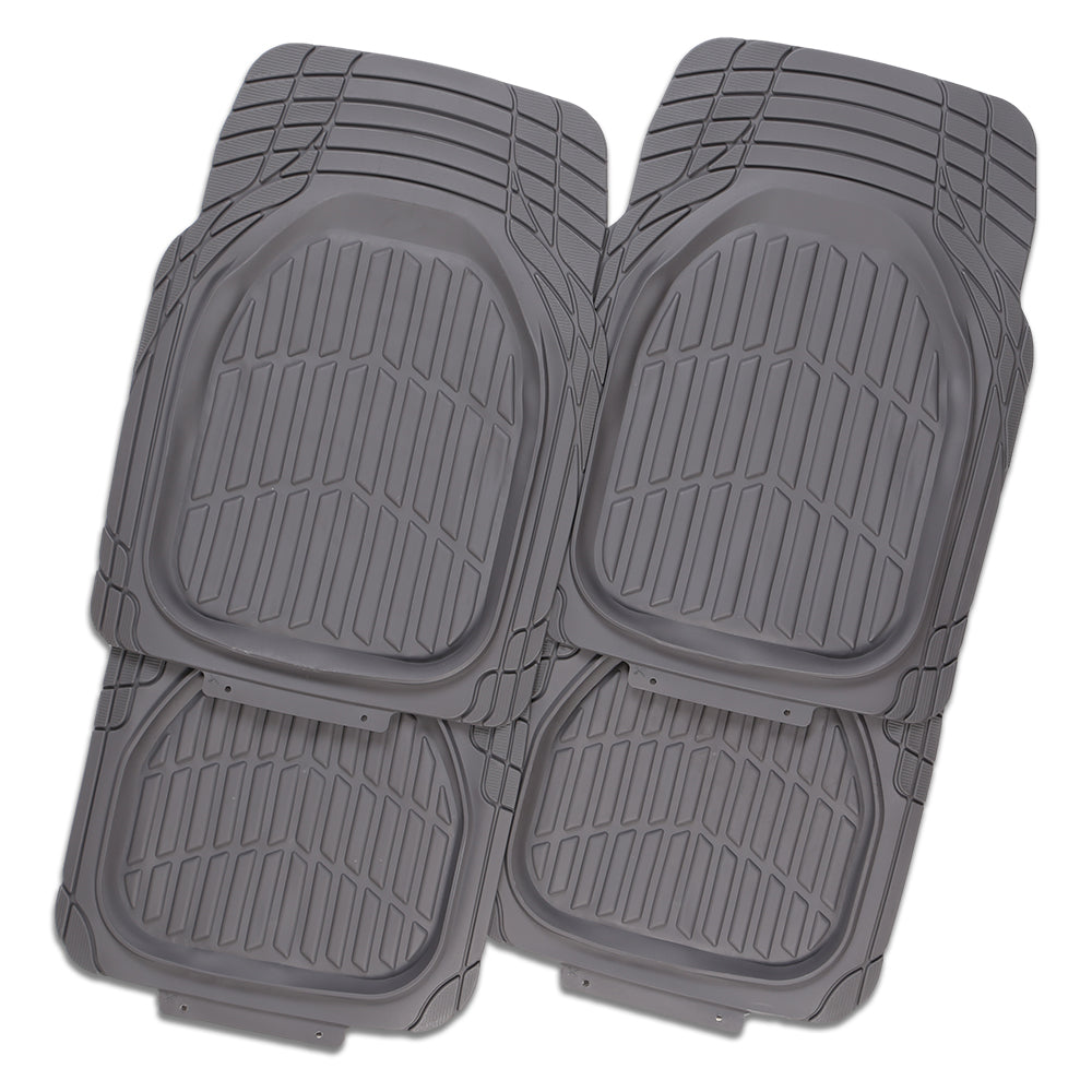 Mystic 4-Piece Car Floor Mats - Gray [Rubber]