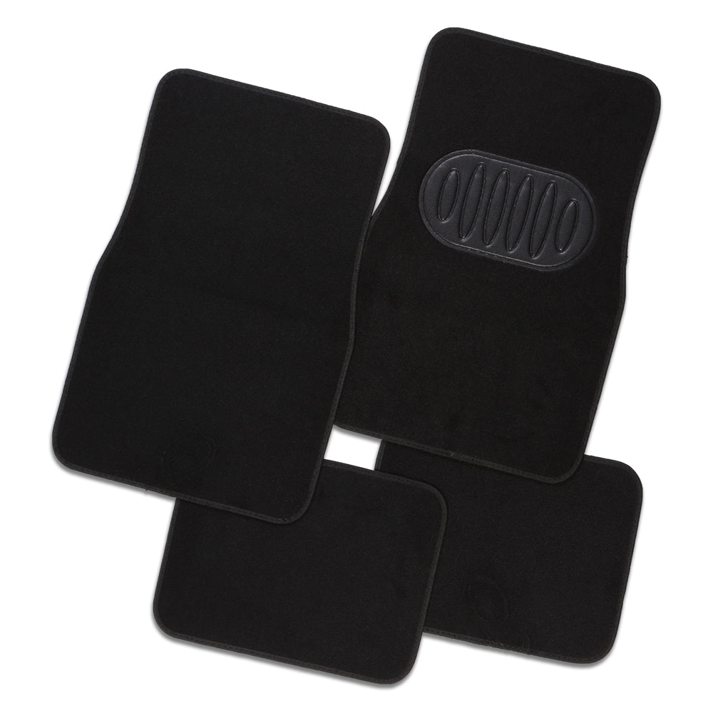 Pilot Luxury 4-Piece Car Floor Mats - Black [Carpet]