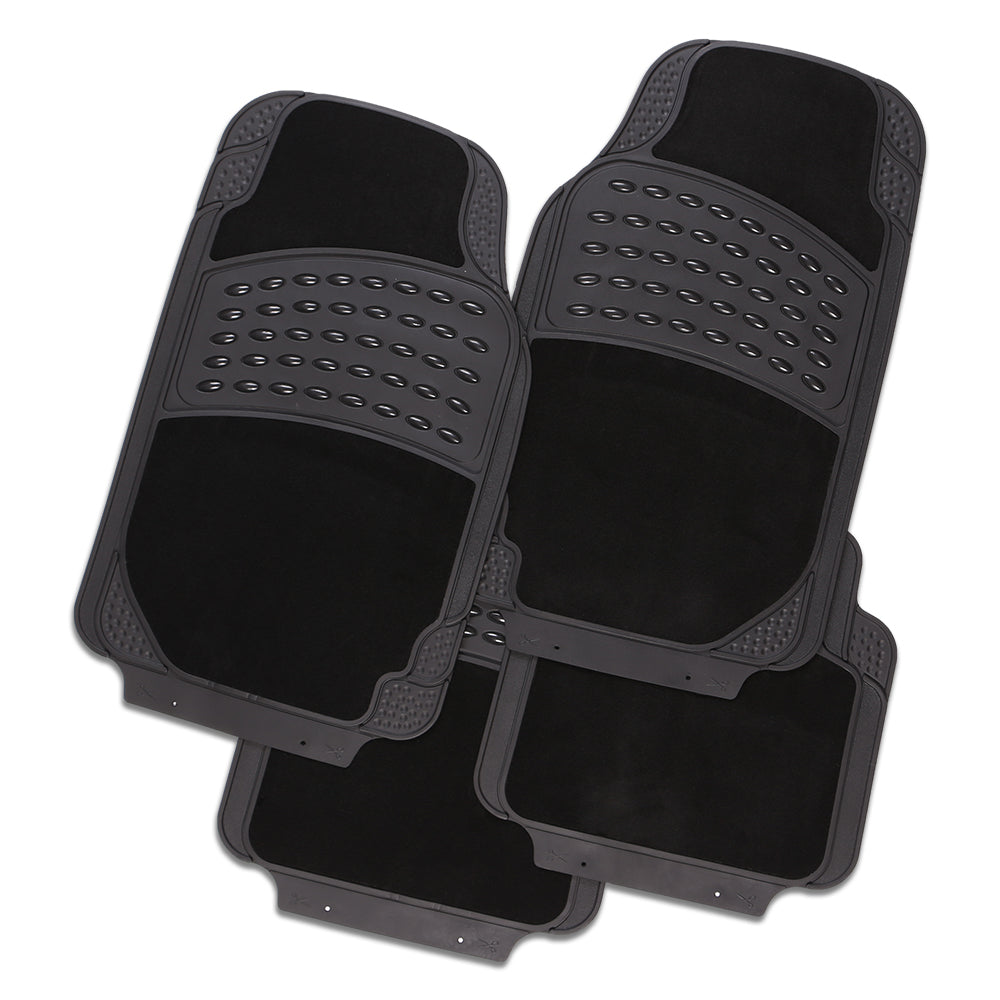 Shadow 4-Piece Car Floor Mats - Black [Rubber]