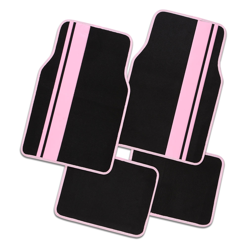 Titan 4-Piece Car Floor Mats - Pink [Carpet]
