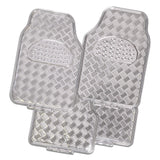Venom 4-Piece Car Floor Mats - Silver [Rubber, Aluminum Look]