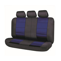 El Toro Faux Leather Rear Bench Seat Covers - Black/Blue
