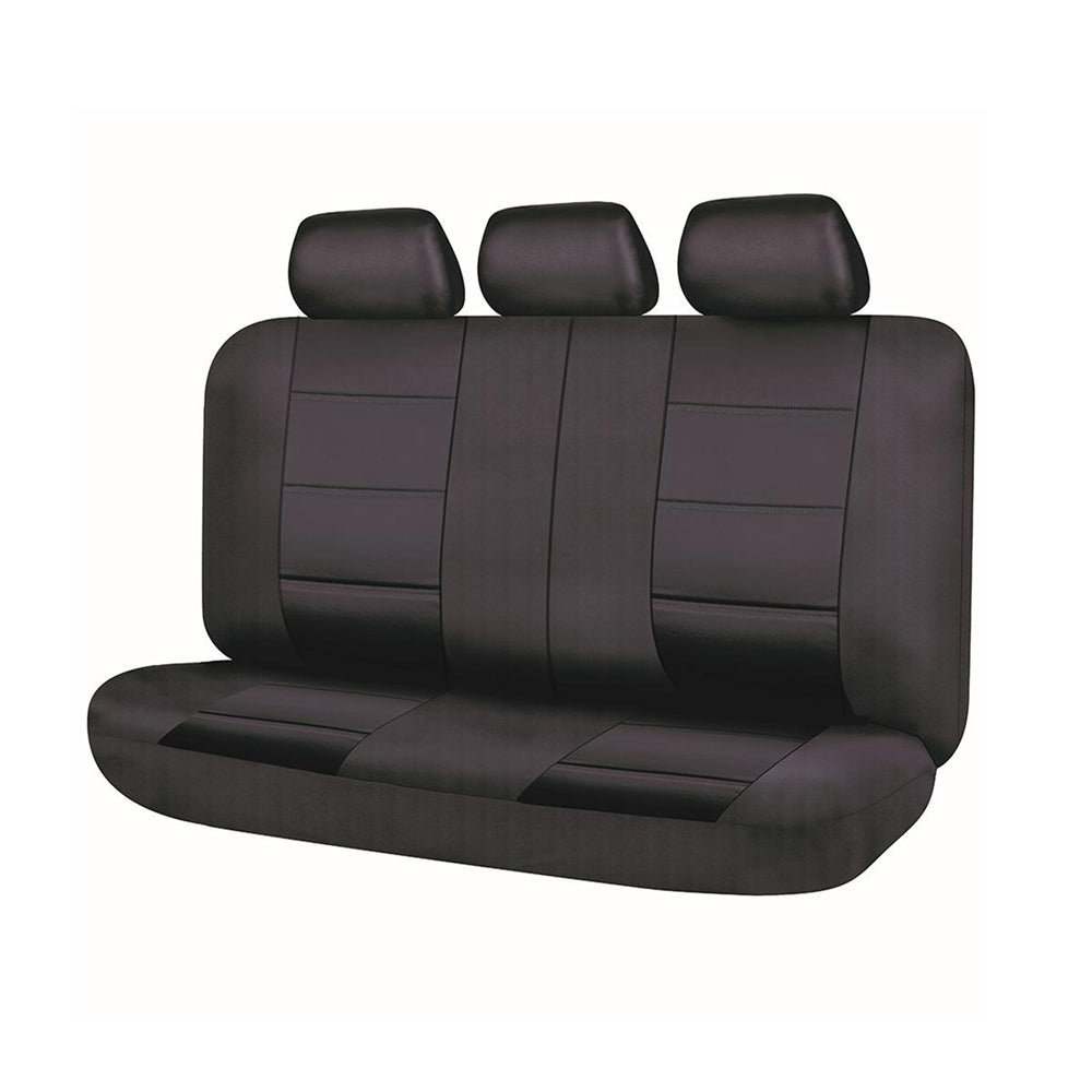 El Toro Faux Leather Rear Bench Seat Covers - Black/Black