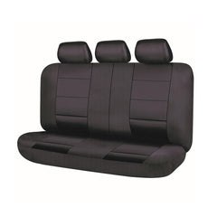 El Toro Faux Leather Rear Bench Seat Covers - Black/Black