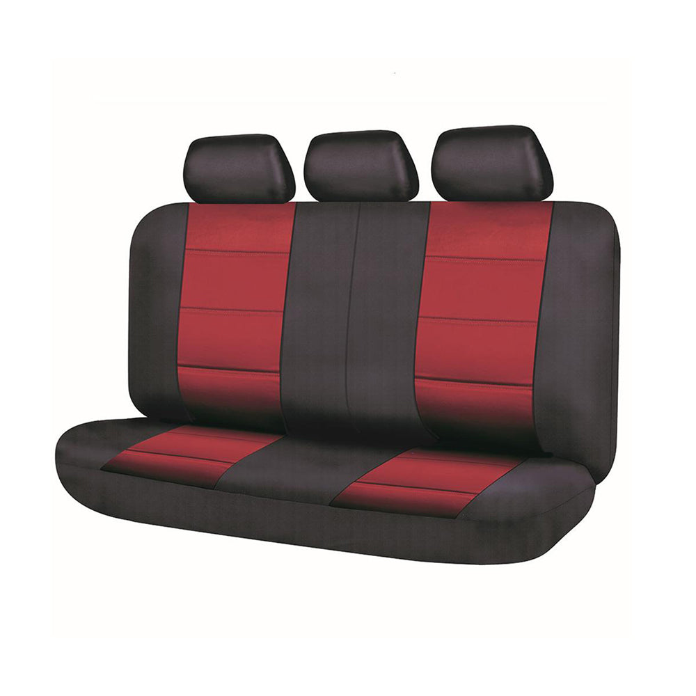 El Toro Faux Leather Rear Bench Seat Covers - Black/Red