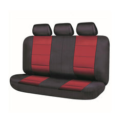 El Toro Faux Leather Rear Bench Seat Covers - Black/Red