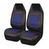 El Toro Faux Leather Front Seat Covers (High-Back) - Black/Blue