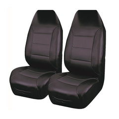 El Toro Faux Leather Front Seat Covers (High-Back) - Black/Black
