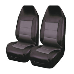 El Toro Faux Leather Front Seat Covers (High-Back) - Black/Gray
