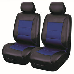 El Toro Faux Leather Front Seat Covers (Low-Back) - Black/Blue