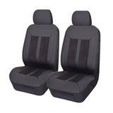 Fury Suede Front Seat Covers (Low-Back) - Black