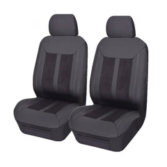 Fury Suede Front Seat Covers (Low-Back) - Black