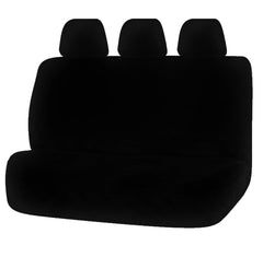 Finesse Faux Fur Rear Bench Seat Covers (3 Headrests) - Black