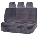 Finesse Faux Fur Rear Bench Seat Covers (3 Headrests) - Gray