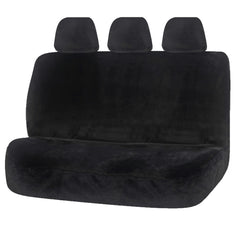 Finesse Faux Fur Rear Bench Seat Covers (3 Headrests) - Charcoal