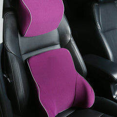 Memory Foam Lumbar & Neck Support Cushion Set - Purple