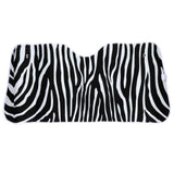 Zebra Print Windshield Sunshade - White