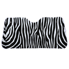 Zebra Print Windshield Sunshade - White