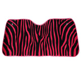 Zebra Print Windshield Sunshade - Pink