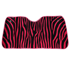 Zebra Print Windshield Sunshade - Pink
