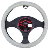 Kentucky Leather Steering Wheel Cover - Gray
