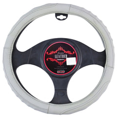 Kentucky Leather Steering Wheel Cover - Gray