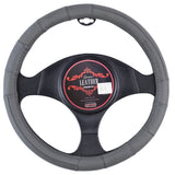 Memphis Leather Steering Wheel Cover - Gray