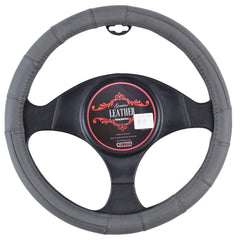 Memphis Leather Steering Wheel Cover - Gray