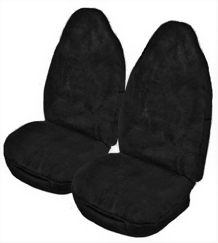 Downunder Plus Sheepskin Front Seat Covers (16-18mm Pile) - Black